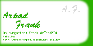 arpad frank business card